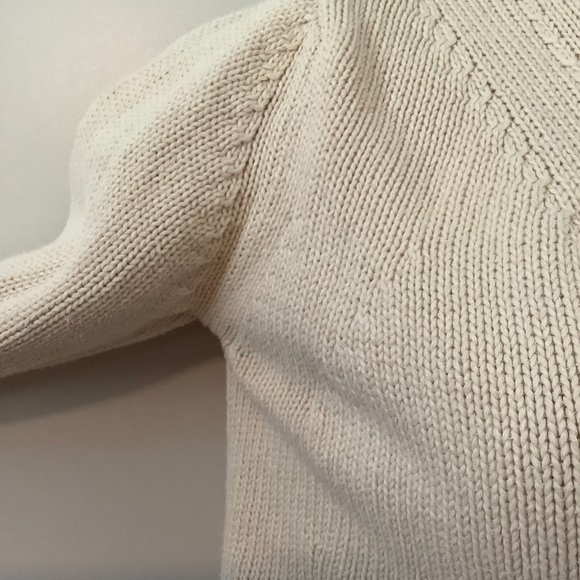 Willi smith Cardigan Women's Size Small 100% cotton V neck Cream Knit Button up - Picture 4 of 11